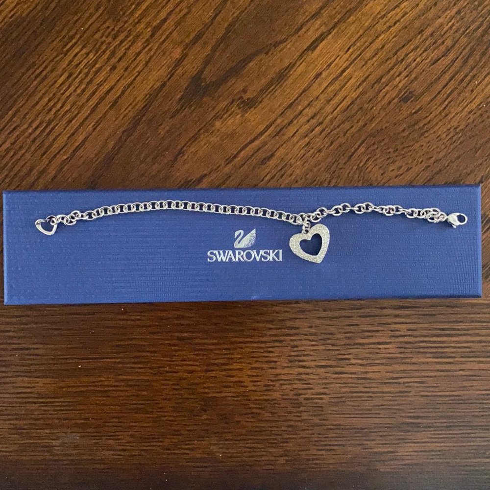 Swarovski Open Heart Charm Bracelet